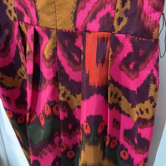 Nordstrom Eliza J NWT Ikat Print Sleeveless Dress 12 Pink Green Gold Fit & Flare - Picture 9 of 12